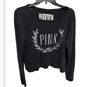 Pink Victoria’s Secret Black/Dark Gray Long Sleeve Shirt